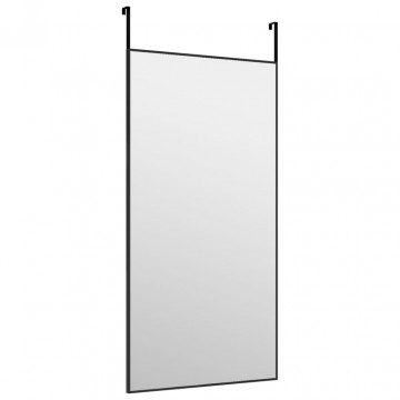 Oglindă pentru ușă, negru, 40x80 cm, sticlă și aluminiu - Img 3