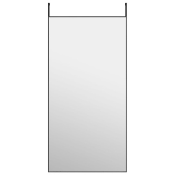 Oglindă pentru ușă, negru, 50x100 cm, sticlă și aluminiu - Img 2