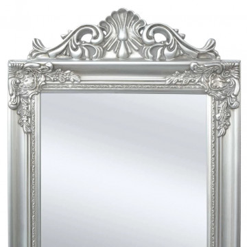 Oglindă verticală în stil baroc 160 x 40 cm argintiu - Img 1