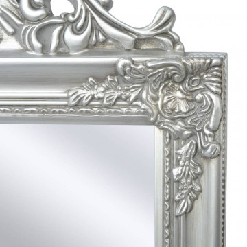 Oglindă verticală în stil baroc 160 x 40 cm argintiu - Img 2