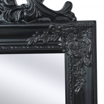 Oglindă verticală în stil baroc 160 x 40 cm negru - Img 3