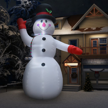 Om de zăpadă gonflabil pentru Crăciun cu LED, IP44, 600 cm, XXL - Img 1