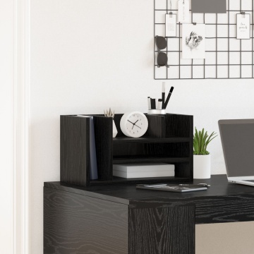 Organizer birou din stejar negru 44.5x24x25 cm Lemn îmbunătățit - Img 4