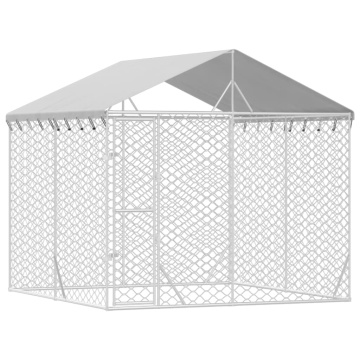 Padoc de exterior cu acoperiș argintiu 3x3x2,5m oțel galvanizat - Img 3