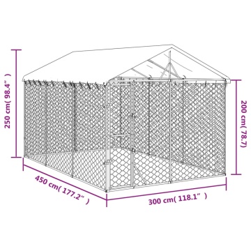 Padoc exterior cu acoperiș argintiu 3x4,5x2,5 m oțel galvanizat - Img 4