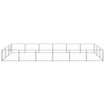 Padoc pentru câini, argintiu, 18 m², oțel - Img 2