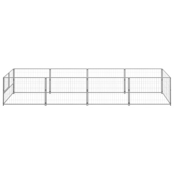 Padoc pentru câini, argintiu, 4 m², oțel - Img 2