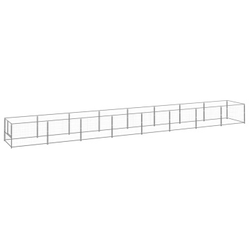 Padoc pentru câini, argintiu, 8 m², oțel - Img 1