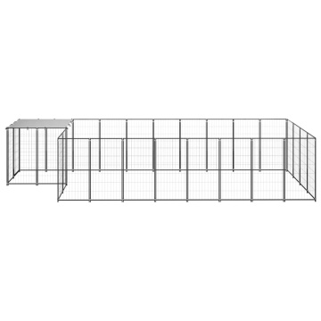 Padoc pentru câini, negru, 10,89 m², oțel - Img 2