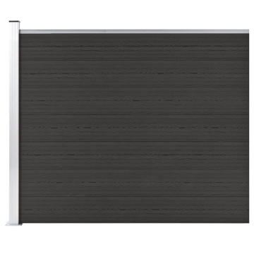Panou de gard, negru, 175x146 cm, WPC - Img 1