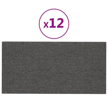 Panouri de perete 12 buc. gri închis 30x15 cm textil 0,54 m² - Img 2