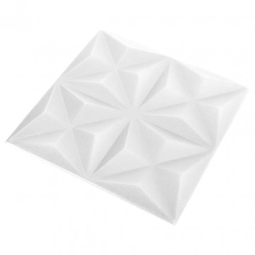 Panouri de perete 3D 24 buc. alb 50x50 cm model origami 6 m² - Img 4