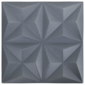 Panouri de perete 3D 24 buc. gri 50x50 cm model origami 6 m² - Img 6