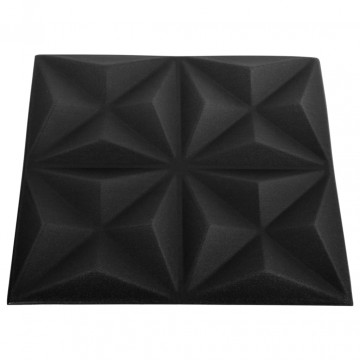 Panouri de perete 3D 24 buc. negru 50x50 cm model origami 6 m² - Img 4