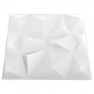 Panouri de perete 3D 48 buc. alb 50x50 cm model diamant 12 m² - Img 4