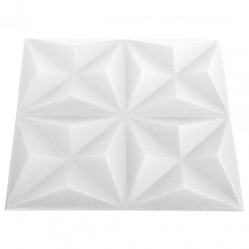 Panouri de perete 3D 48 buc. alb 50x50 cm model origami 12 m² - Img 4