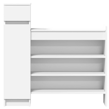 Pantofar, alb, 100,5x28x100 cm, lemn prelucrat - Img 5
