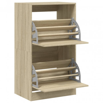 Pantofar cu 2 sertare rabatabile, stejar sonoma, 60x42x108 cm - Img 8