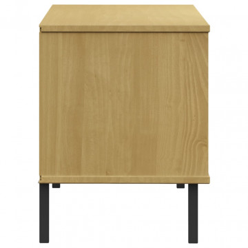 Pantofar cu picioare metalice „OSLO” maro 106x35x45 cm lemn - Img 7