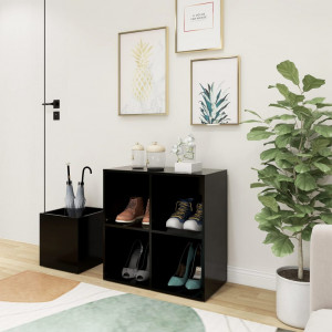 Pantofar de hol, negru, 105x35,5x70 cm, PAL - Img 1