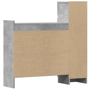 Pantofar, gri beton, 100,5x28x100 cm, lemn prelucrat - Img 7