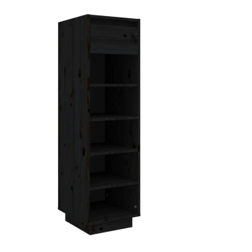 Pantofar, negru, 34x30x105 cm, lemn masiv de pin - Img 2