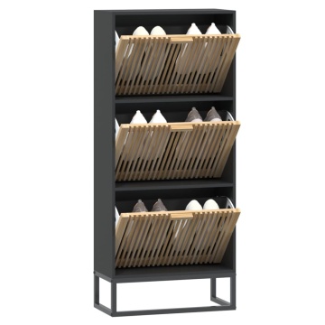 Pantofar, negru, 52x25x120 cm, lemn prelucrat - Img 3