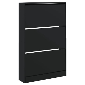 Pantofar, negru, 80x21x125,5 cm, lemn compozit - Img 4