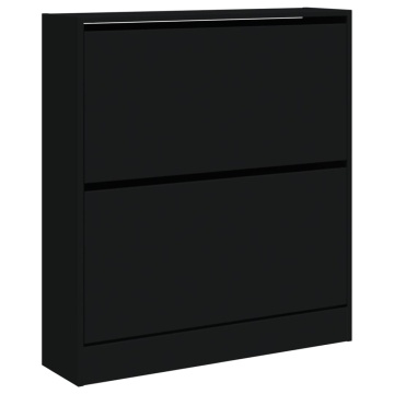 Pantofar, negru, 80x21x87,5 cm, lemn compozit - Img 4