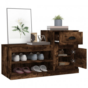 Pantofar, stejar fumuriu, 100x42x60 cm, lemn prelucrat - Img 8
