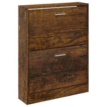 Pantofar, stejar fumuriu, 59x17x81 cm, lemn compozit - Img 4