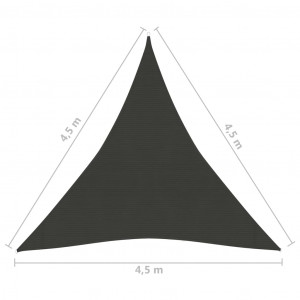 Pânză parasolar, antracit, 4,5x4,5x4,5 m, HDPE, 160 g/m² - Img 5