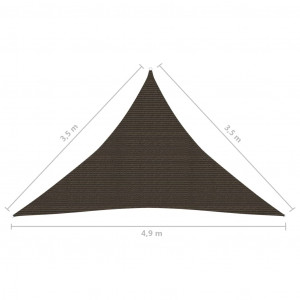 Pânză parasolar, maro, 3,5x3,5x4,9 m, HDPE, 160 g/m² - Img 5