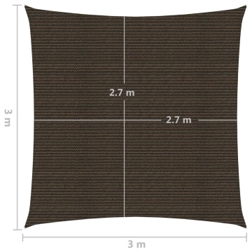 Pânză parasolar, maro, 3 x 3 m, HDPE, 160 g/m² - Img 5