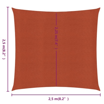 Pânză parasolar, teracotă, 2,5 x 2,5 m, HDPE, 160 g/m², pătrat - Img 5