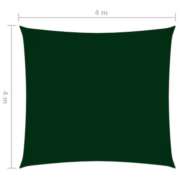 Pânză parasolar, verde închis, 4x4 m, țesătură oxford, pătrat - Img 5