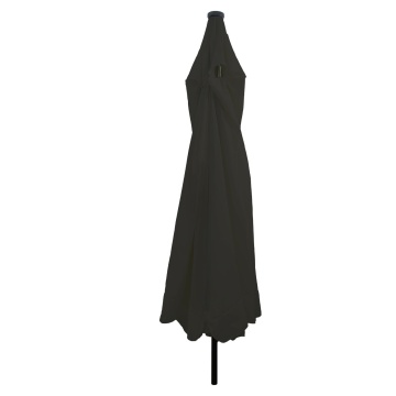 Parasol de grădină cu lumini LED ø395x245 cm, Negru - Img 1