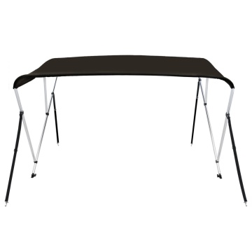 Parasolar barcă Bimini cu 3 arcuri, negru, 183x160x137 cm - Img 3