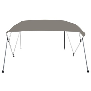 Parasolar barcă Bimini cu 4 arcuri, gri, 243x196x137 cm - Img 3