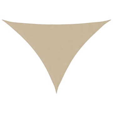 Parasolar, bej, 3x4x4 m, țesătură oxford, triunghiular - Img 2