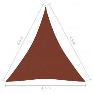 Parasolar cărămiziu 4,5x4,5x4,5 m țesătură oxford triunghiular - Img 5