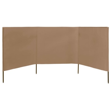 Paravan anti-vânt cu 3 panouri, gri taupe, 400x120 cm, textil - Img 2