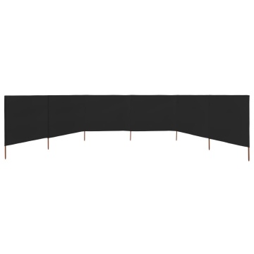 Paravan anti-vânt cu 6 panouri, negru, 800 x 120 cm, textil - Img 3