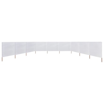 Paravan anti-vânt cu 9 panouri, alb nisipiu 1200x160 cm textil - Img 3