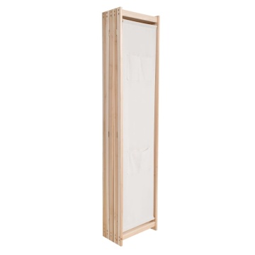 Paravan cameră, 5 panouri, crem, 200x170x4 cm, material textil - Img 2
