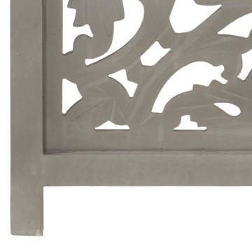 Paravan cameră sculptat manual 3 panouri gri 120x165 cm mango - Img 11