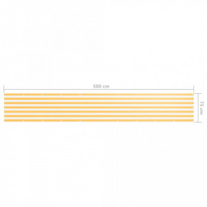 Paravan de balcon, alb și galben, 75 x 500 cm, țesătură oxford - Img 5