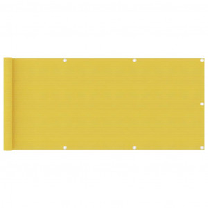 Paravan de balcon, galben, 75 x 500 cm, HDPE - Img 1