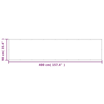 Paravan de balcon gri deschis 90x400 cm 100% poliester oxford - Img 5