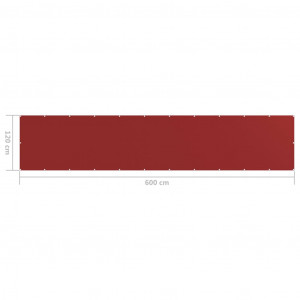 Paravan de balcon, roșu, 120 x 600 cm, HDPE - Img 5